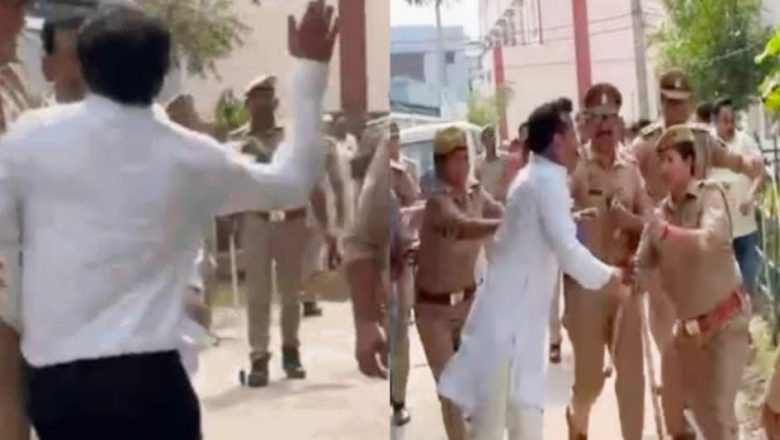 पुलिस के सामने से आए बार संघ के अध्यक्ष ने बीजेपी विधायक को जड़ा थप्पड़ फिर लोगो ने दौड़ा दौड़ा कर पीटा 