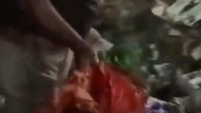 शाहजहांपुर।राष्ट्रीय ध्वज फेंक कर लगाई आग