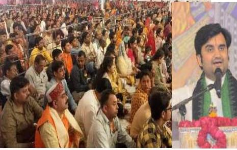इंद्रेश महाराज की सात दिवसीय कथा का विश्राम आज राधा कृष्ण की भक्ति में डूबा रहा पूरा शहर