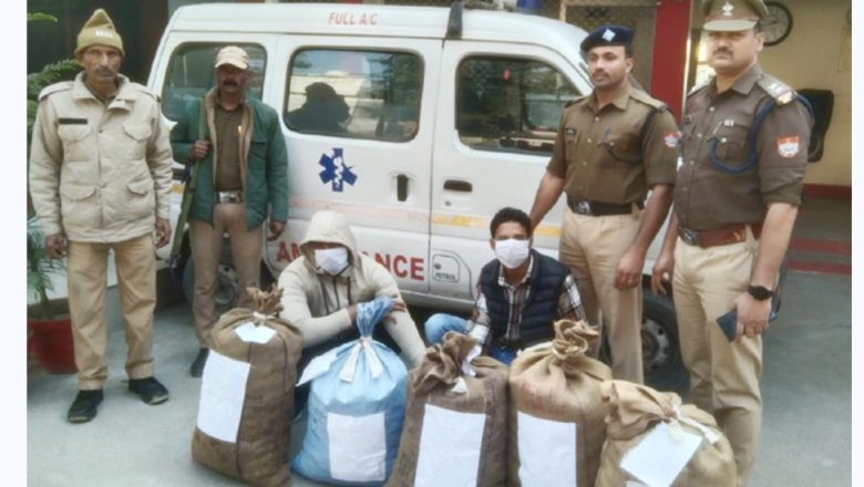 नैनीताल।एंबुलेंस में नशा तस्करी करने पर दो गिरफ्तार