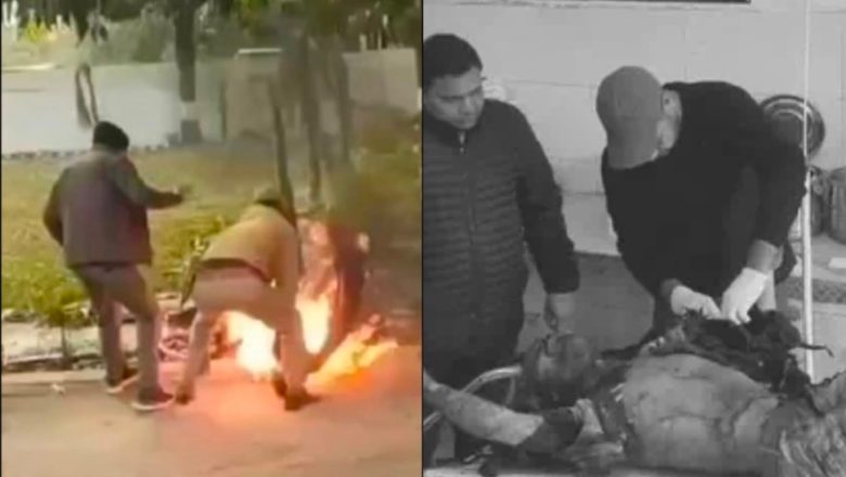 बदायूँ।युवक के आत्मदाह मामले में एसएसपी तीन सिपाहियों को किया सस्पेंड ।