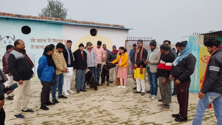 आजमगढ़।विश्व हिन्दू परिषद गोरक्षा विभाग द्वारा गौशाला पर बांटे गए बोरे से बने हुए वस्त्र ।