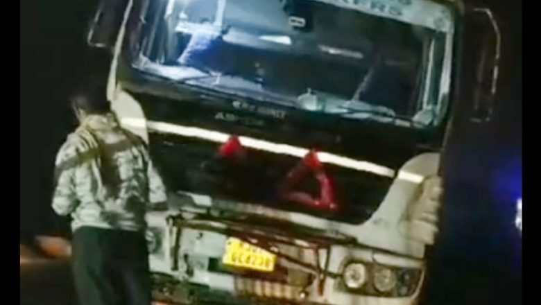 हाइवे पर चलता एलपीजी गैस टैंकर डिवाइडर पर चढ़ा चालक को होशियारी से टला बड़ा हादसा