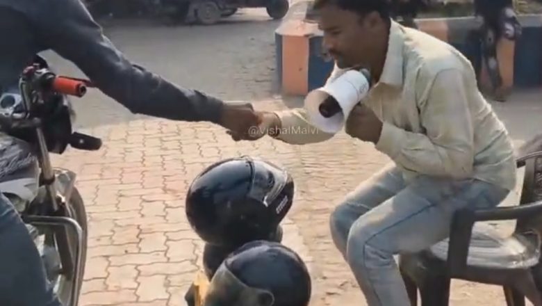 जुगाड़ी लोगो ने निकाल लिया नो हेलमेट नो फ्यूल का काट 