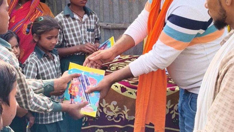 सहरसा (बिहार)।बच्चों के बीच कॉपी कलम वितरण कर भाजपा ने मनाया बाबा साहेब की जयंती