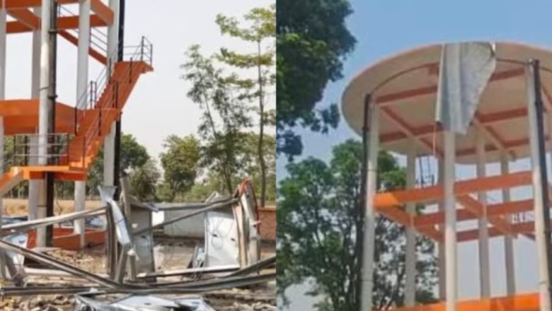 लखीमपुर में खुला भ्रष्टाचार : पहले ही ट्रायल में पानी भरते ही गुब्बारे की तरह फट गई 3 करोड़ से बनी पानी की टंकी