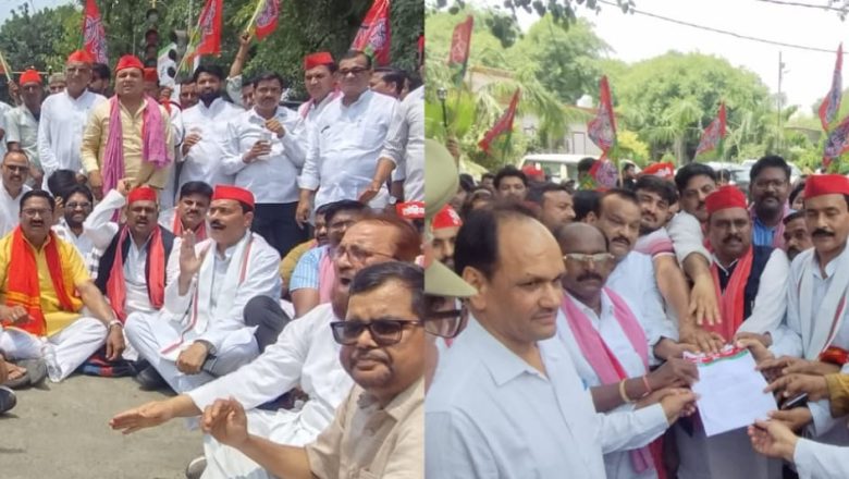 शाहजहांपुर/सपा सांसद सुमन पर करणी सेना द्वारा लगातार हमले और जान से मारने की धमकी पर भड़के सपाई सौंपा ज्ञापन