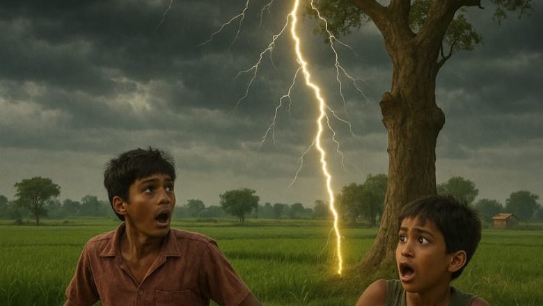बलिया।खपटही गांव में आकाशीय बिजली का कहर: एक भाई की मौत, दूसरा घायल।