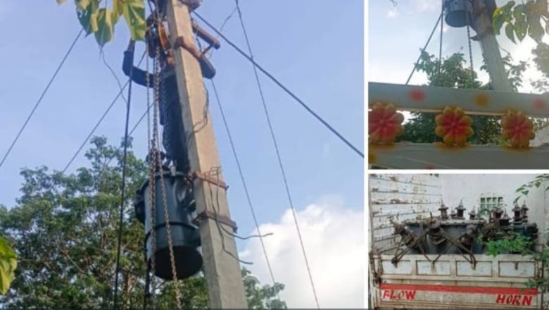 बलिया।भाजपा नेता के प्रयास से लगाया गया विद्युत ट्रांसफार्मर