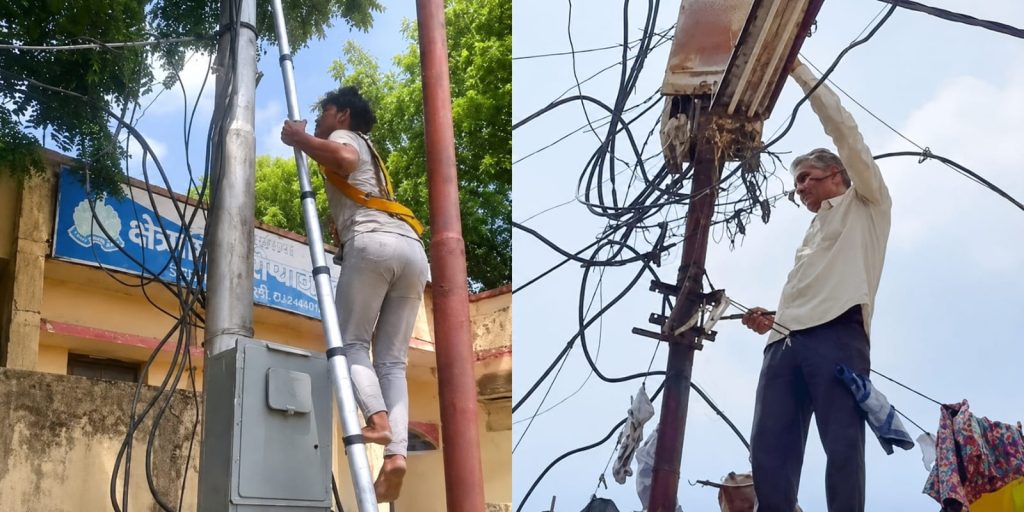 लखनऊ।बाइक के चालान से नाराज लाइन मैंनो ने काटी थाने की और चौकियों की बिजली चालान वापस होने पर जो जोड़ा गया तार