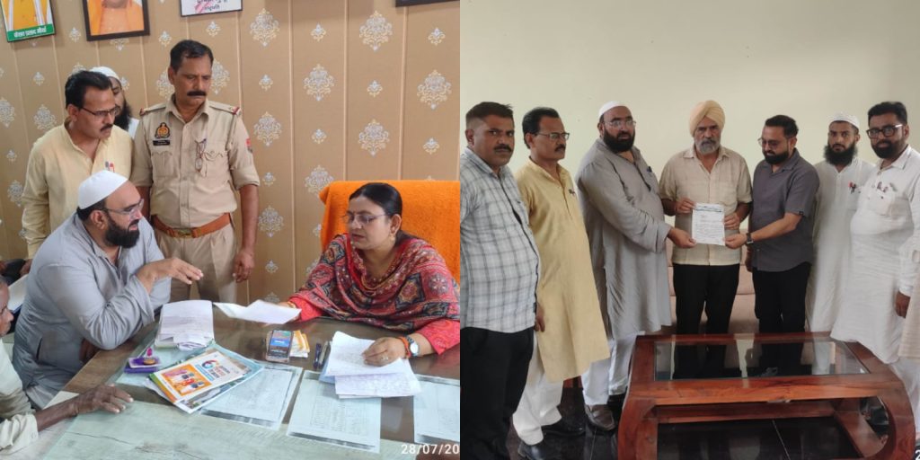 शाहजहांपुर।मदरसा शिक्षकों को कैशलेस चिकित्सा सुविधा के लिए शिक्षक विधायक और तिलहर विधायक से मिले शिक्षक